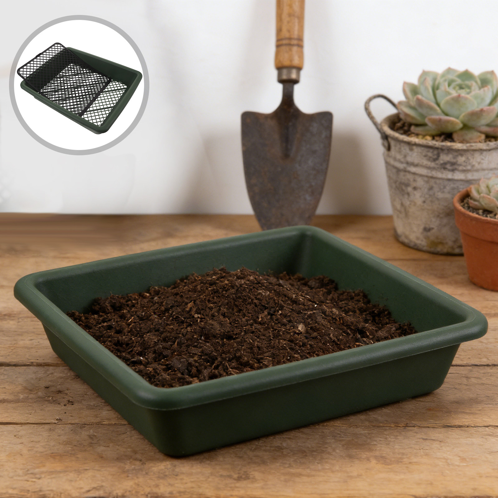 Garden Sieve Soil - Kare Bahçe Filtresi Elek Ayarlanabilir Kum