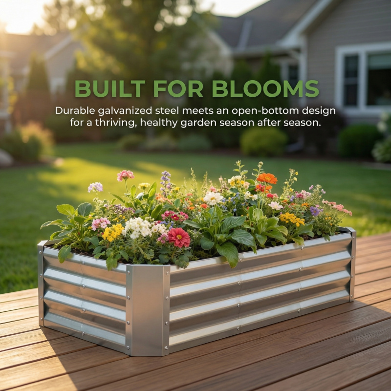 Gardening Tools Box - Büyük Tabansız Galvanizli Bahçe Dikim Yatağı