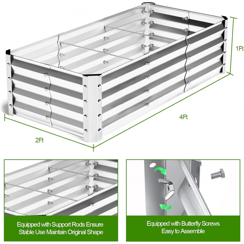 Büyük Tabansız Galvanizli Bahç - Gardening Tools Box incelemesi ve fiyatı