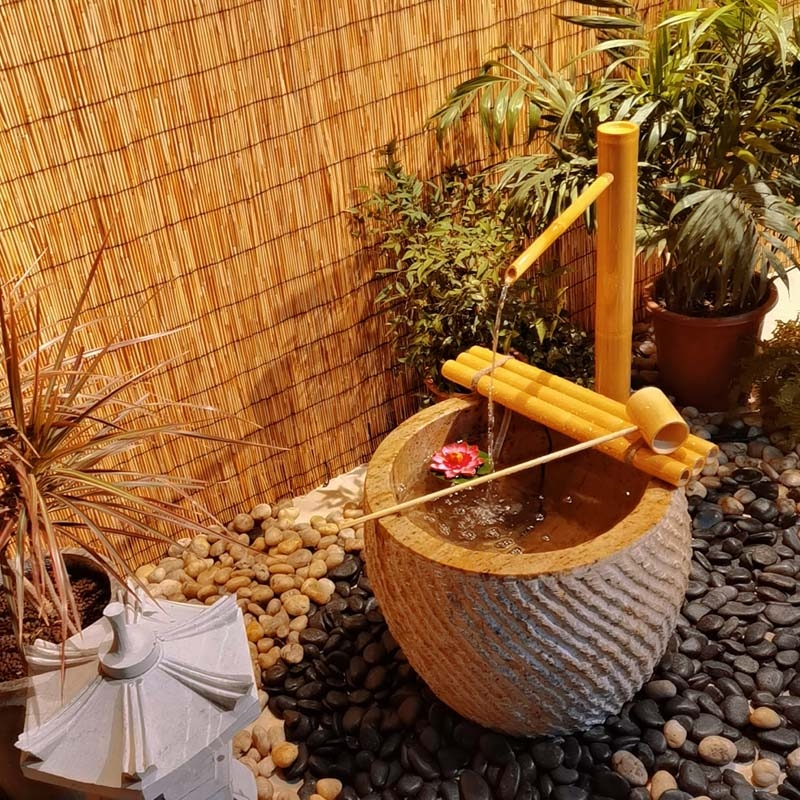 Japon bambu Jinglu taş kase ak - Zen Gardening Tools incelemesi ve fiyatı